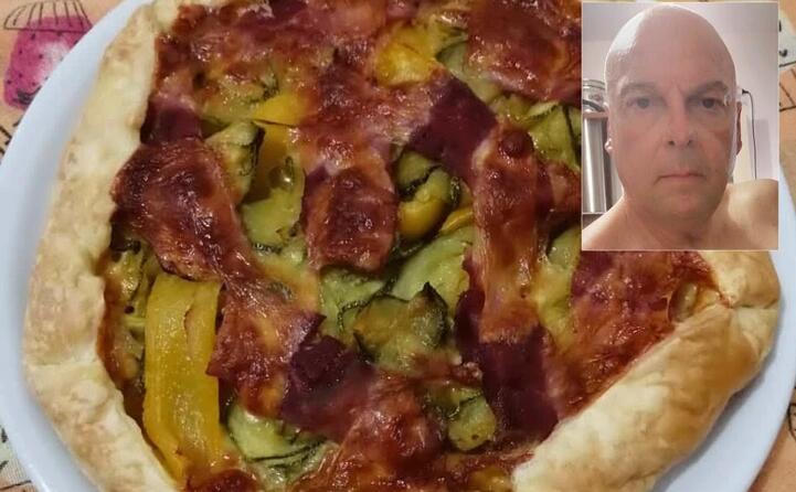 tortino di pasta sfoglia con ortaggi prosciutto e provola realizzato da paolo da alghero