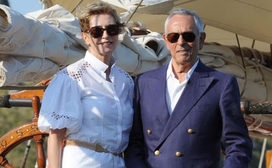 cesare previti con la moglie in barca (ansa)
