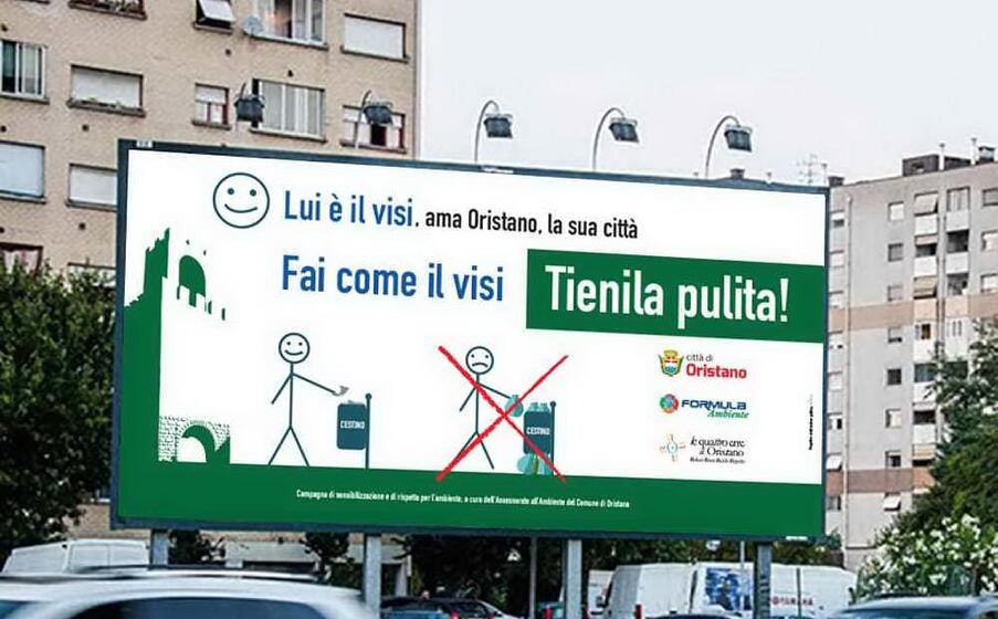 la nuova campagna informativa del comune di oristano (foto l unione sarda pinna)
