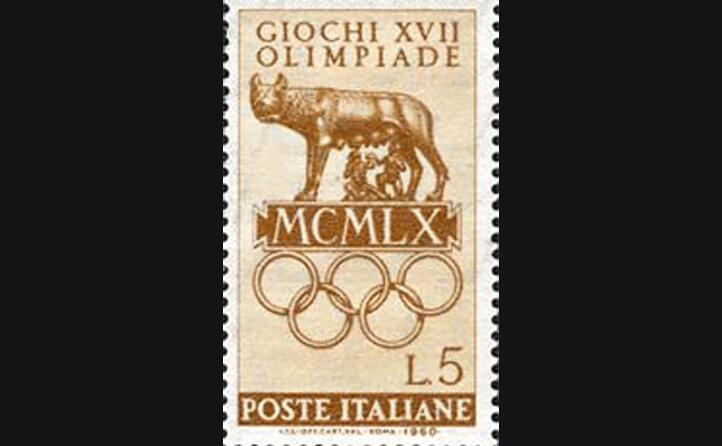 il francobollo con il logo dei giochi