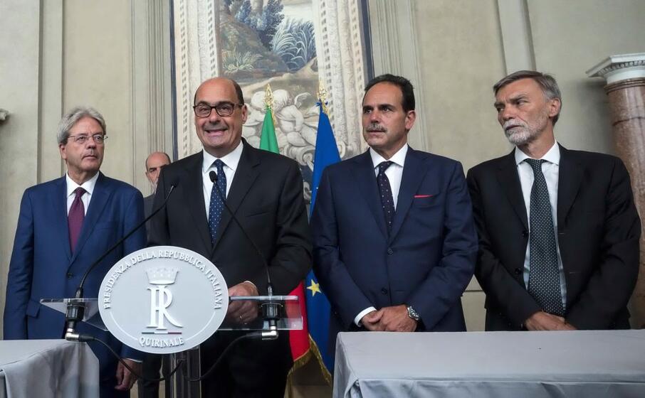 la delegazione del pd al colle (ansa)