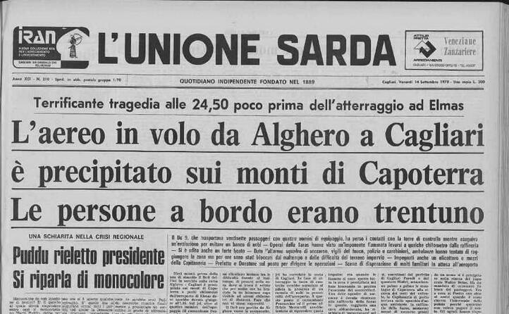 la notizia sulla prima pagina de l unione sarda