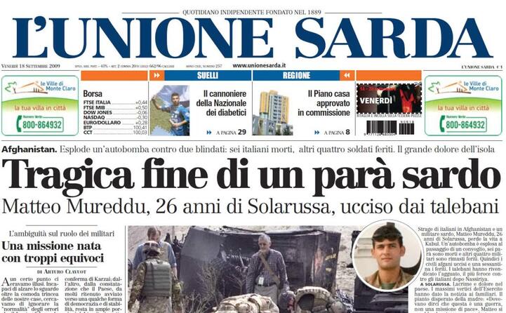 accaddeoggi 17 settembre 2009 dieci anni fa la morte del par sardo matteo mureddu