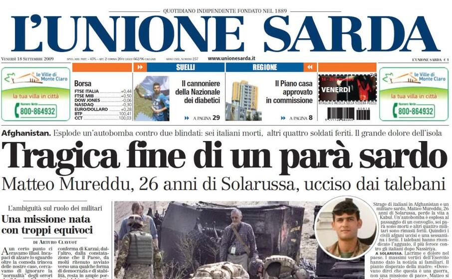 accaddeoggi 17 settembre 2009 dieci anni fa la morte del par sardo matteo mureddu
