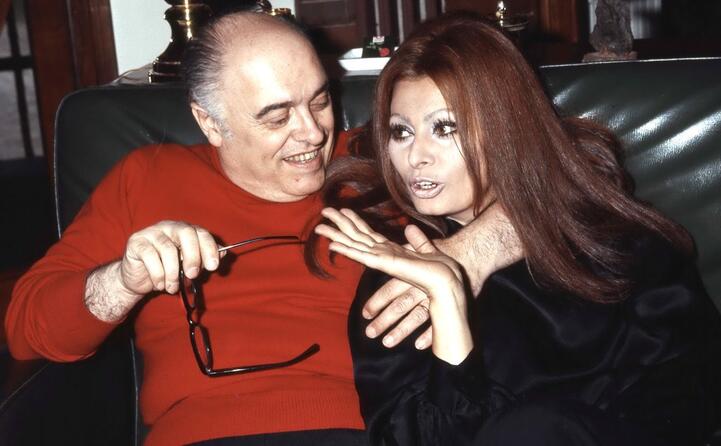 con il marito il produttore cinematografico carlo ponti
