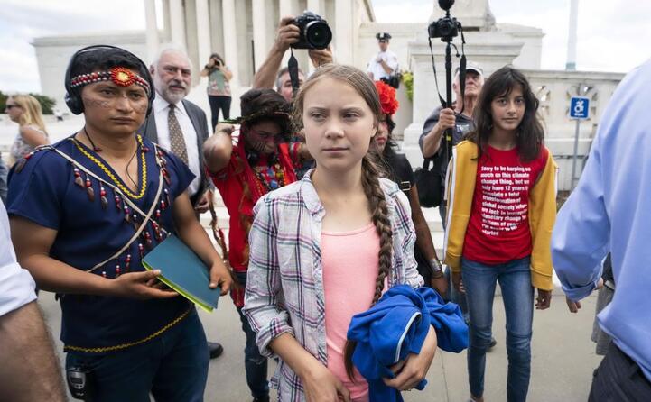 greta thunberg a washington (le foto sono dell ansa)