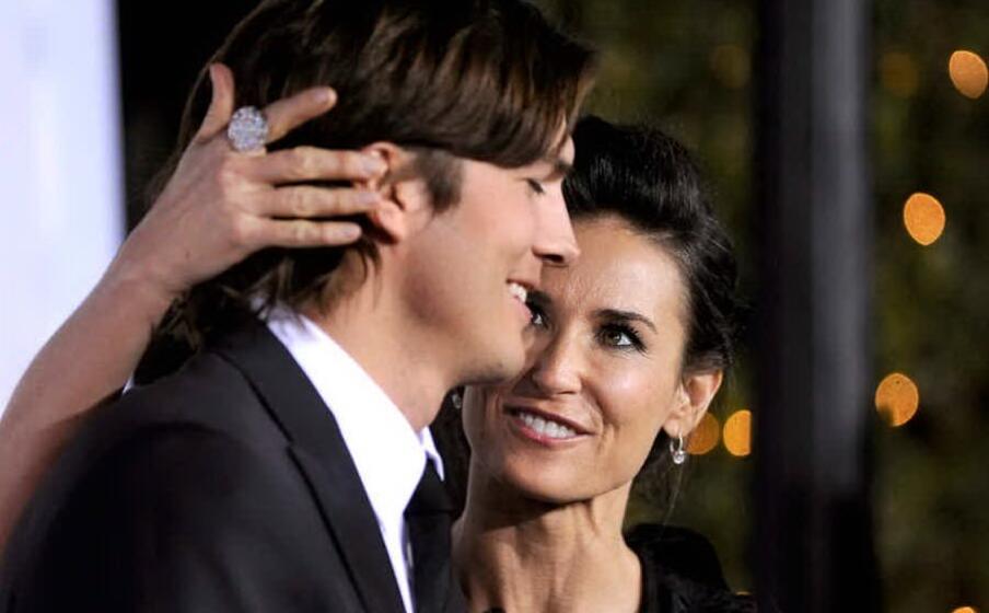 demi moore con l ex marito ashton kutcher (ansa)