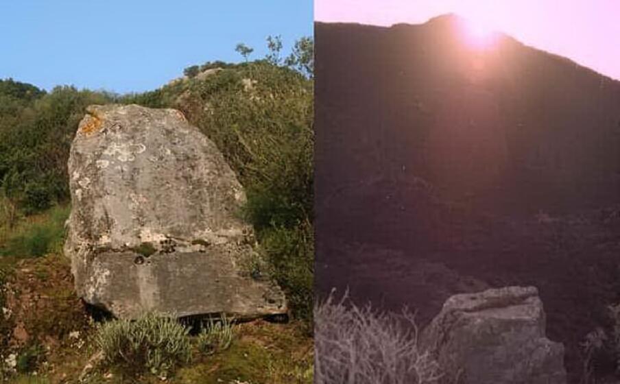 la particolare roccia in quarzite posta su un crinale del monte acqua tra le mete dell escursione (foto l unione sarda farris)