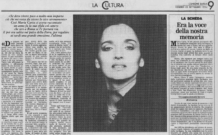 la pagina de l unione sarda
