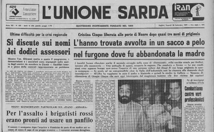 accaddeoggi 27 settembre 1979 i rapitori liberano cristina cinque