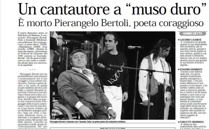 l articolo dedicato all artista su l unione sarda