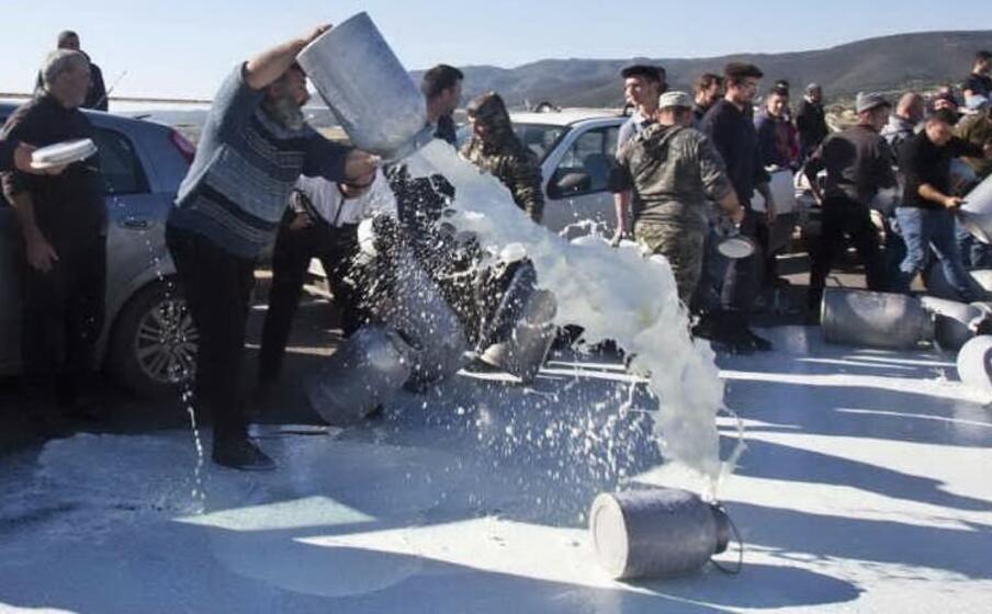 alcune immagini delle proteste per il prezzo del latte (archivio l unione sarda)