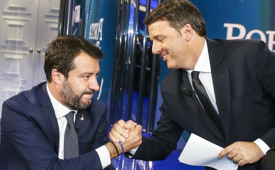 salvini e renzi a porta a porta (ansa)