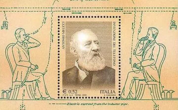 un francobollo delle poste dedicato a meucci