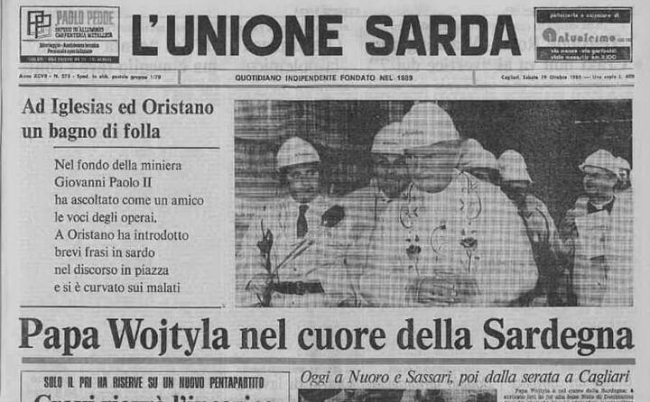 accaddeoggi 19 ottobre 1985 l unione sarda dedica la prima pagina al papa