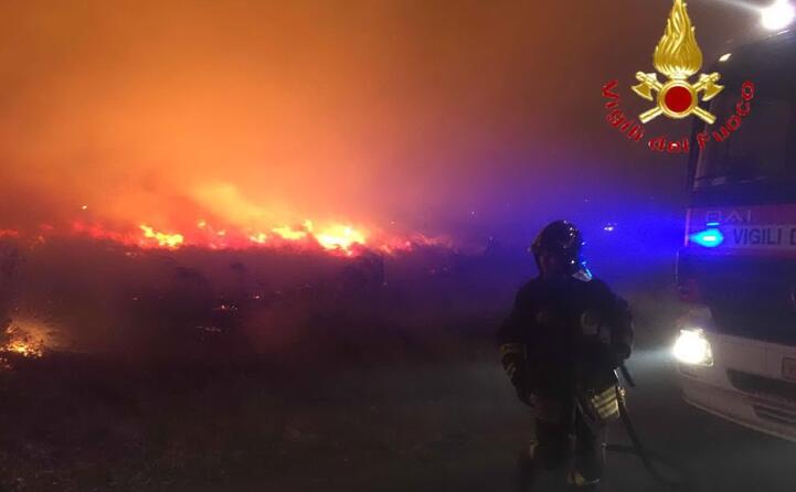 in particolare la strada provinciale 49 (foto vvf)