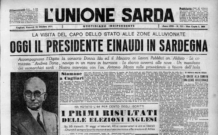 accaddeoggi la visita del presidente einaudi in sardegna