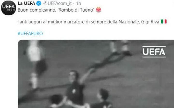 il tweet della uefa con gli auguri a riva