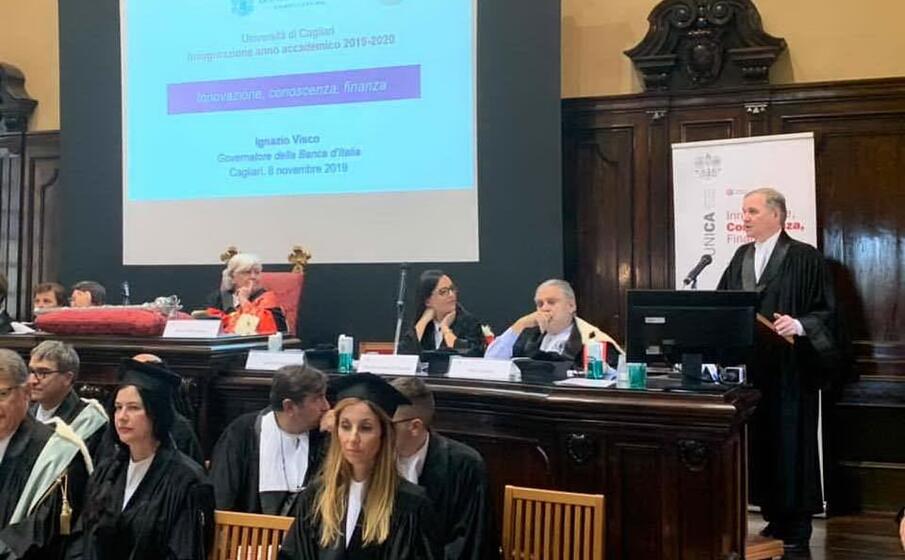 la prolusione di ignazio visco (foto universit di cagliari facebook)