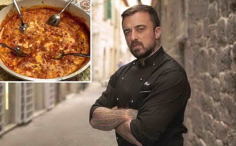 chef rubio (archivio l unione sarda) nel riquadro il post di instagram
