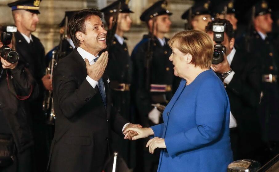 giuseppe conte e angela merkel a roma (ansa)