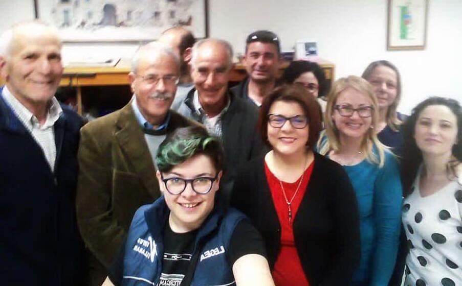 il direttivo della protezione civile di villamar col sindaco (foto antonio pintori)