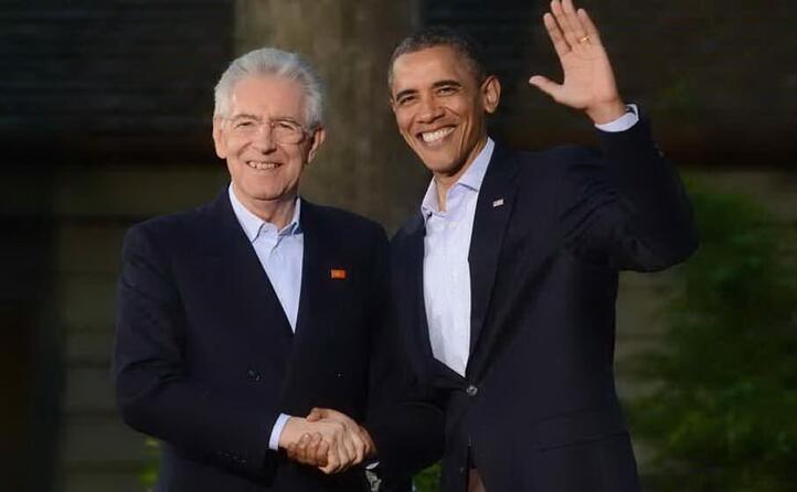 monti con il presidente americano barack obama (archivio l unione sarda)
