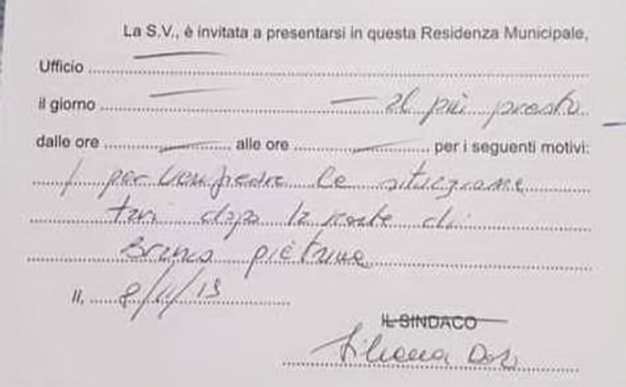 la lettera inviata dal comune (l unione sarda tellini)