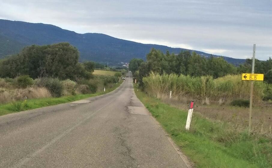 un tratto della strada provinciale 11 (foto l unione sarda a cortese)