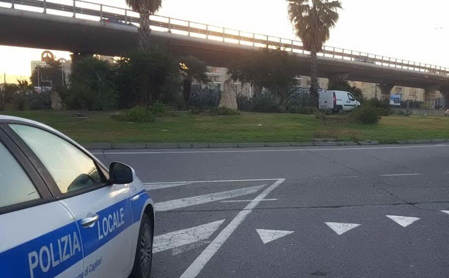 il luogo dell incidente (foto polizia municipale di cagliari)