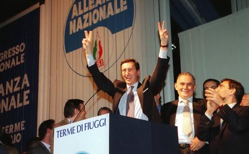 Lo storico congresso di Fiuggi (Ansa)