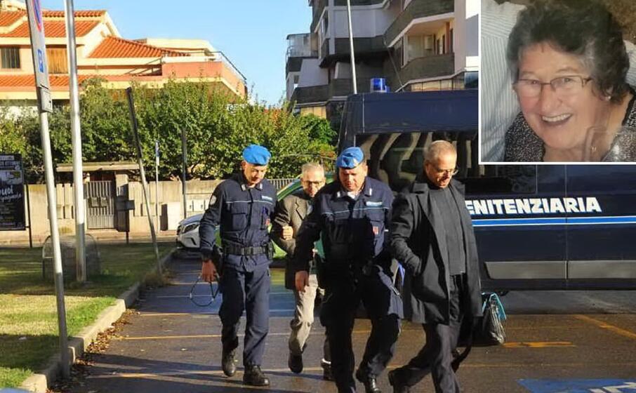 giovanni perria arriva in tribunale (foto valeria pinna) e nel riquadro brigitte pazdernik (archivio l unione sarda)