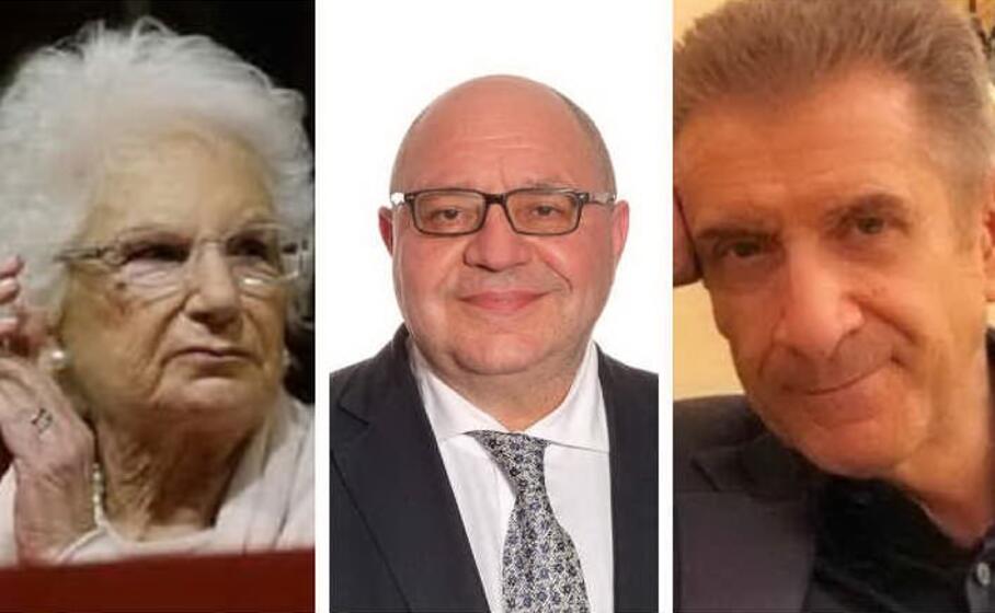 liliana segre ezio greggio e al centro il sindaco di biella