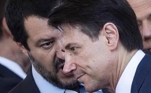 Matteo Salvini e Giuseppe Conte (Ansa)