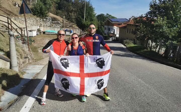 tonino nicky e joele porcu sulla strada per il santuario di oropa in provincia di biella