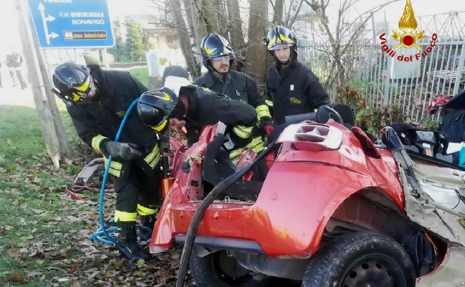 il luogo dell incidente (foto vigili del fuoco via ansa)