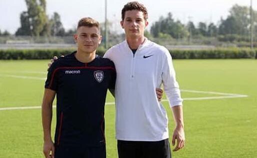 Nicolò Barella e Filippo Tortu a Cagliari (foto Instagram)