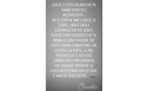 Il ringraziamento di Claudia Lai ai suoi follower