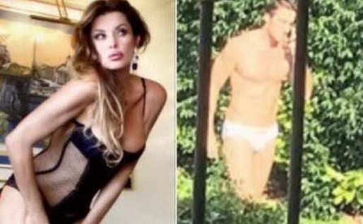 Alba Parietti e il vicino di casa (foto Dagospia)