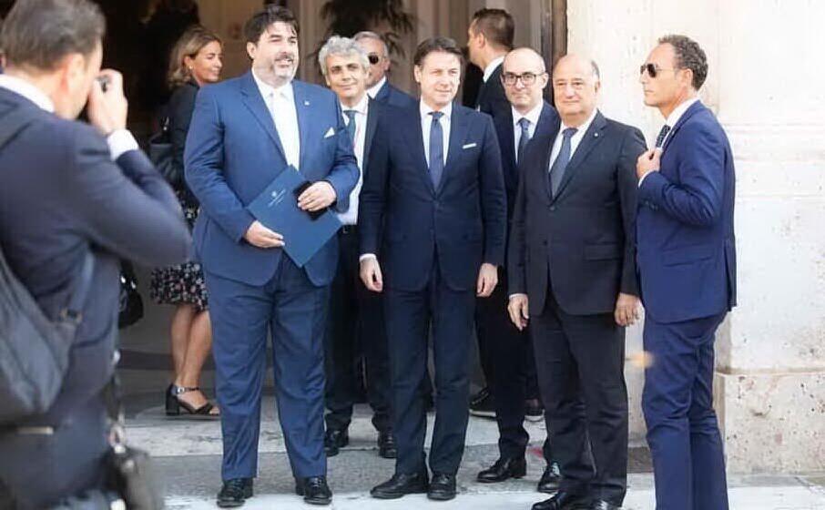 christian solinas e giuseppe conte (archivio l unione sarda)