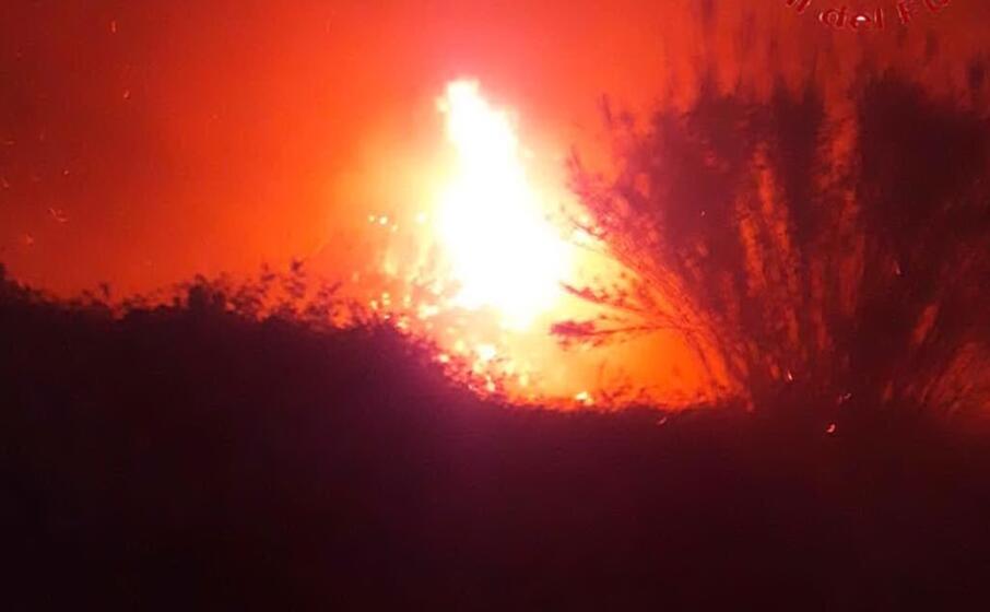 l incendio a bari sardo (foto vigili del fuoco)
