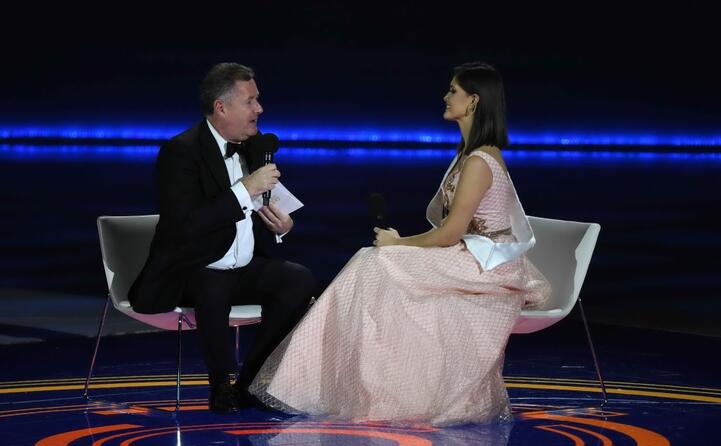 il giornalista britannico piers morgan e miss brasile elis coelho