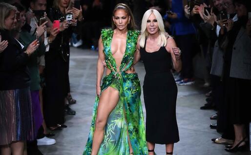 Con Donatella Versace (Ansa)