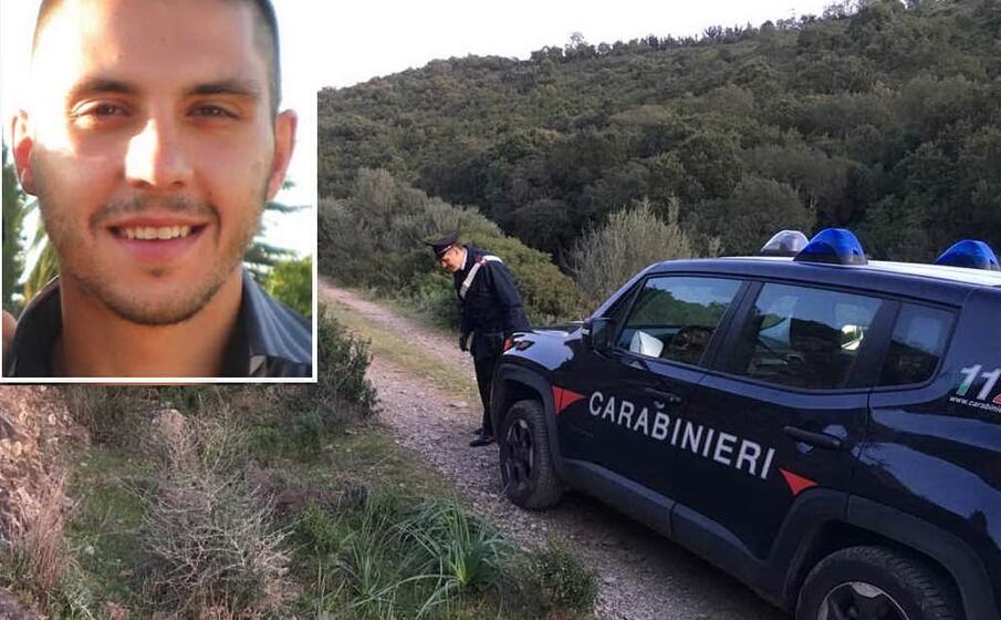 nel riquadro la vittima foto grande i carabinieri sul luogo della tragedia (foto a serreli)