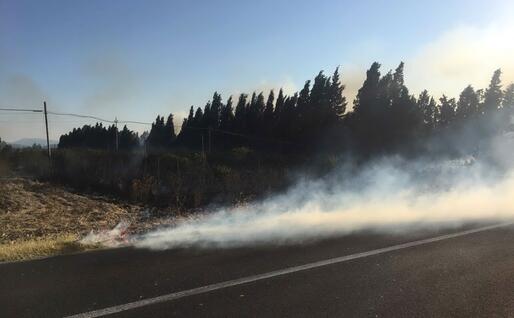 Il fuoco (foto L'Unione Sarda - Deidda)