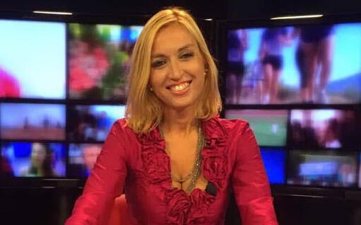 Simona De Francisci nello studio del Tg di Videolina