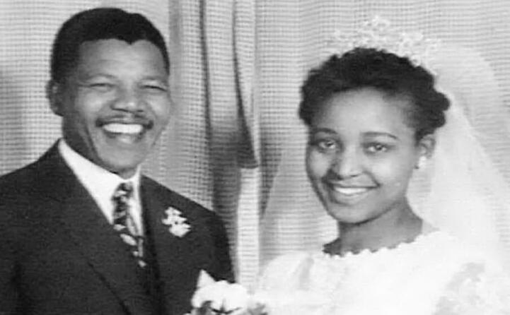 nel giorno del matrimonio con winnie mandela
