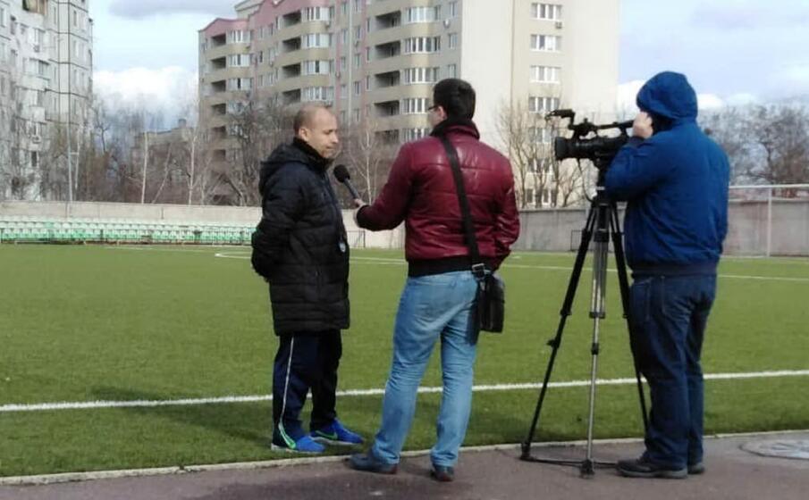 scanu intervistato dalla tv moldava (foto concessa)