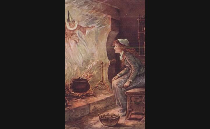 illustrazione di un libro di fiabe di cenerentola