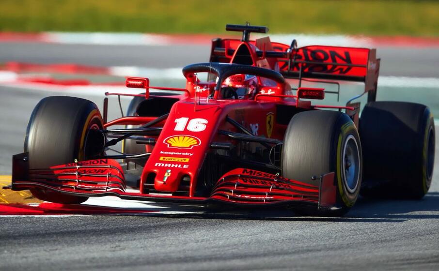 formula 1 secondo giorni di test al montmel la ferrari di charles leclerc